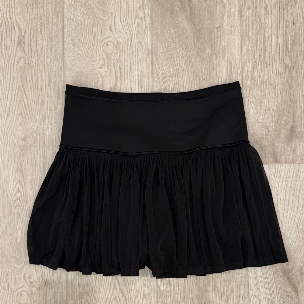Athleta Black Mesh Mini Tennis Skirt